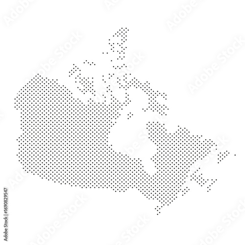 Canada Map Small Dots Vector