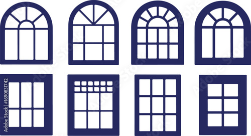 Arched and rectangular window designs arched window pane