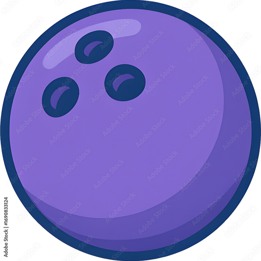 Fototapeta premium Purple Bowling Ball With Three Finger Holes, a Glossy and Vibrant Sports Icon