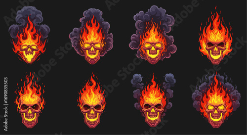 Burning Fireball Cartoon – Flames and Explosion Vector