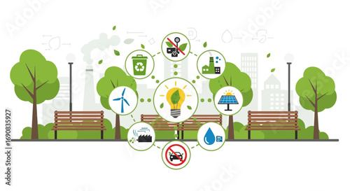 Sustainability in the city park promoting environmental awareness and conservation efforts towards