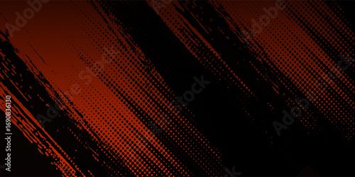 Abstract Red and Black Striped Background With Dynamic Brushstroke Pattern. modern sport background. EPS 10