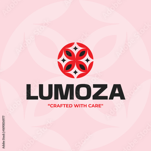 Elegant LUMOZA logo with modern geometric design and tagline crafted with care