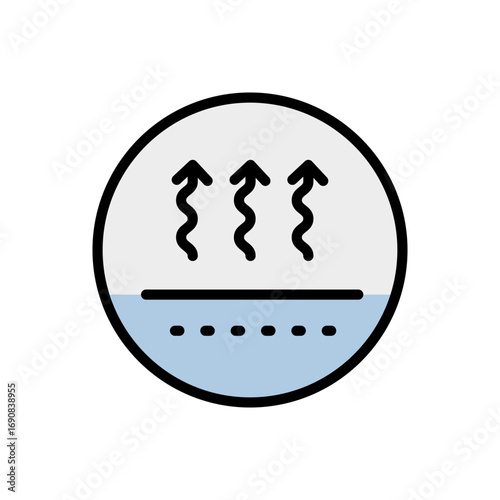 Air ventilation color icon. Heating, ventilation and cooling systems for indoor climate control. Fans, vents and temperature regulation equipment.