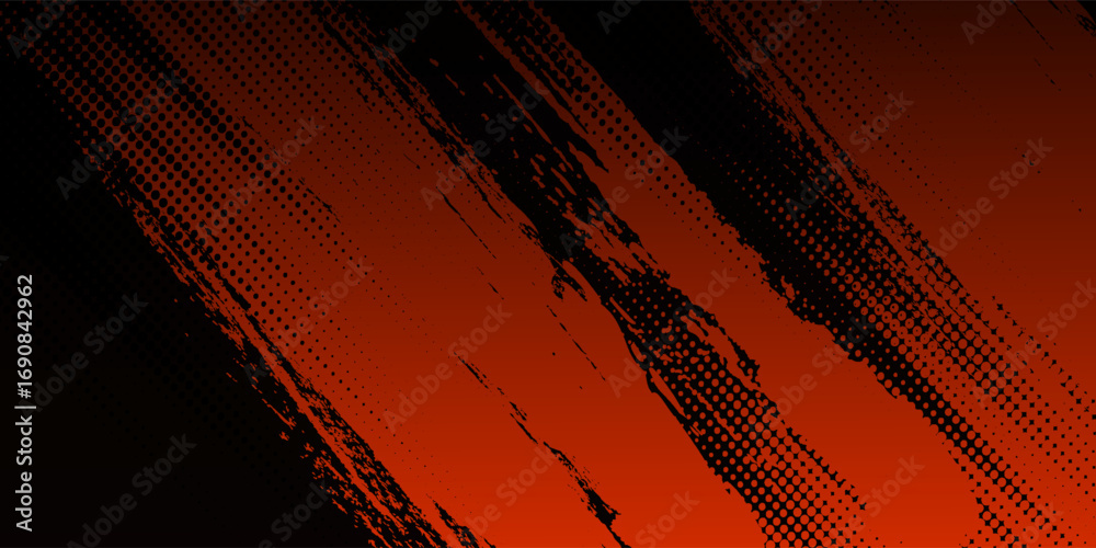 Fototapeta premium Abstract Red and Black Striped Background With Dynamic Brushstroke Pattern. Dynamic shapes composition eps 10.