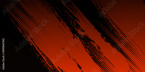 Abstract Red and Black Striped Background With Dynamic Brushstroke Pattern. Dynamic shapes composition eps 10.