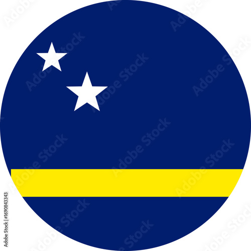 Curacao flag illustrator national of round