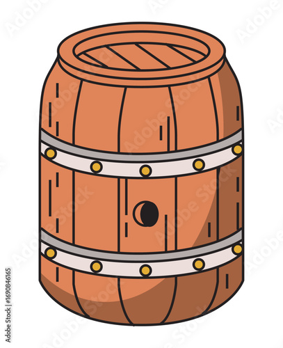 old wooden barrel