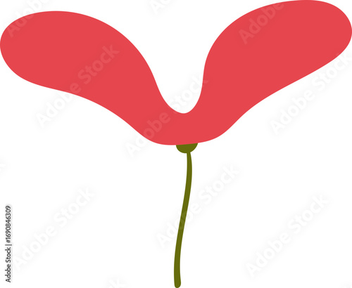 붉은 단풍나무 날개씨앗 일러스트