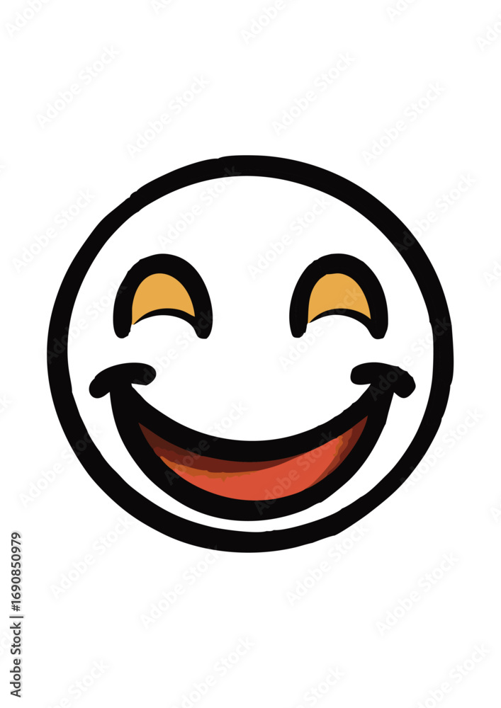 Vector illustration of smile and happiness emoticons line and color on white background Vector illustration of smile and happiness emoticons line and color on white background