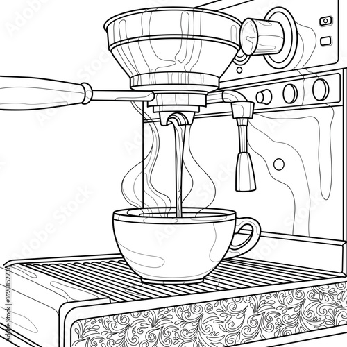 coffee machine line drawing