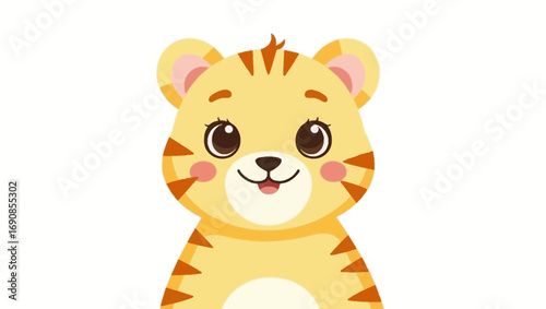 Adorable Tiger Cub Illustration A Charming Animal Portrait