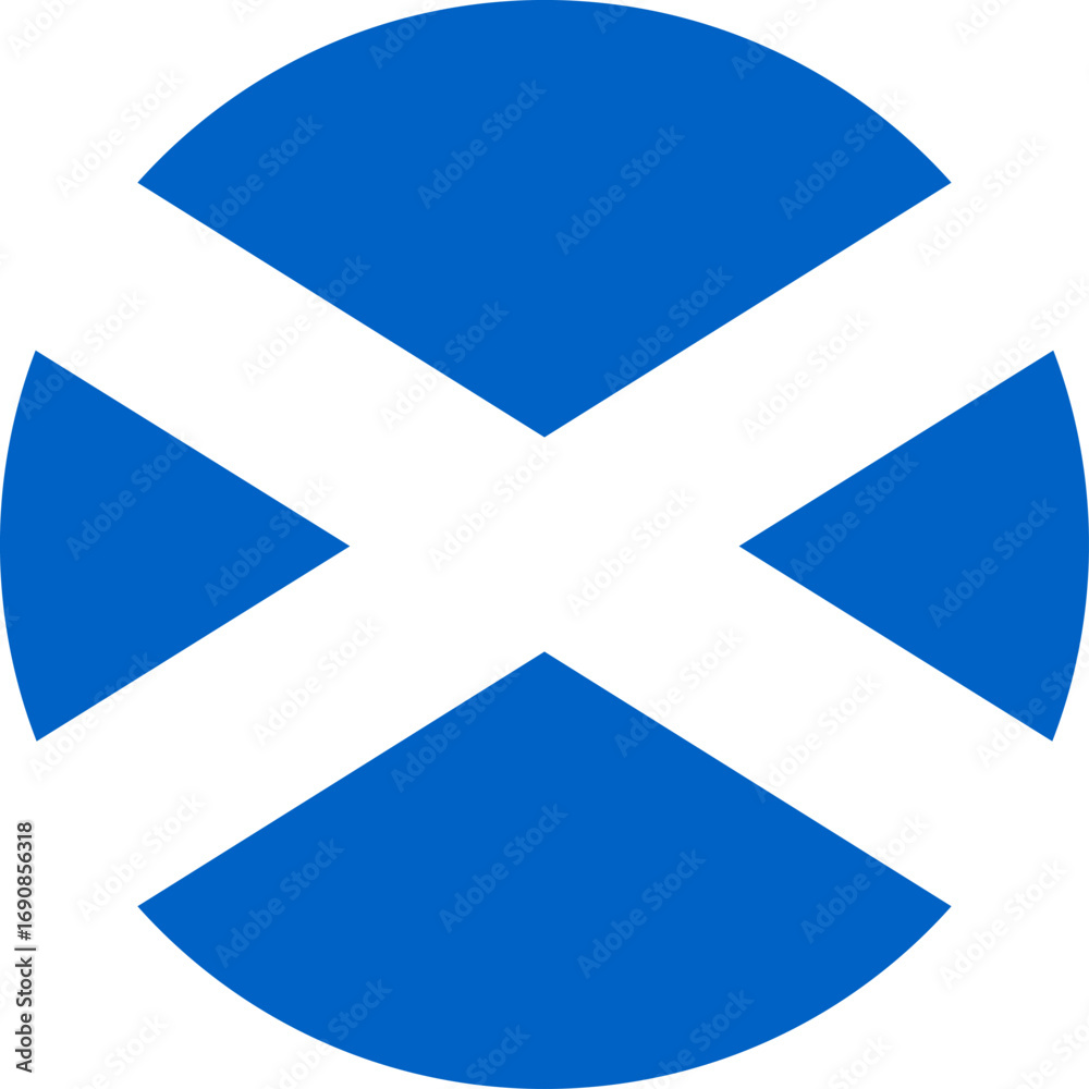 Obraz premium Scotland flag illustrator national of round