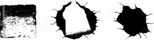 Black and white grunge ornament set for distressed design projects