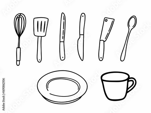 set of kitchen utensils