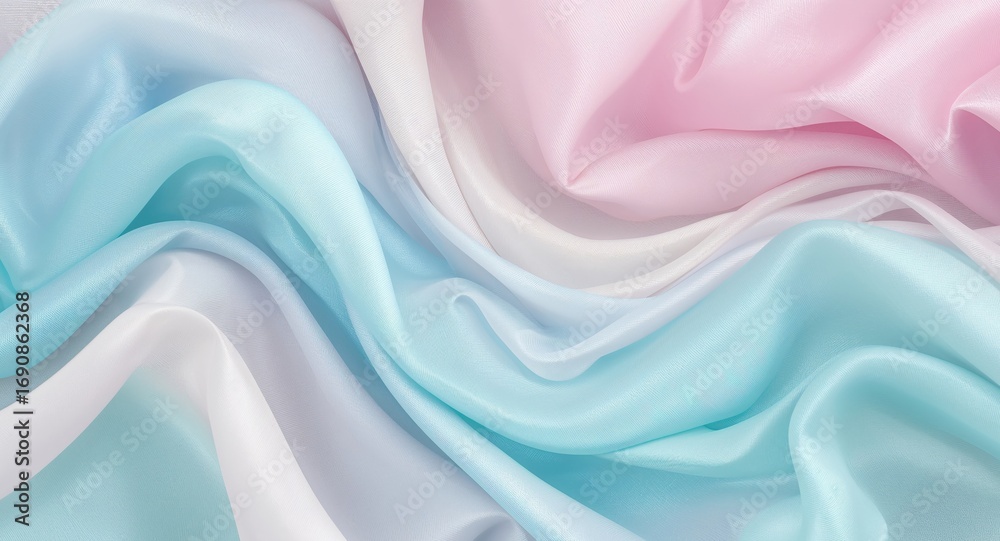 Obraz premium Ethereal Silk Swirls. A Pastel Dance of Light and Texture, Delicate and Smooth.