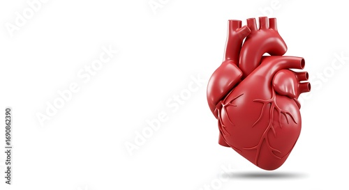 Human Heart Anatomy 3D Model Red.