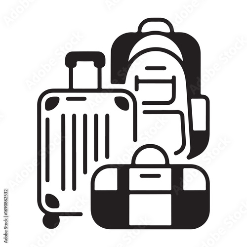 Modern travel bag vector collection