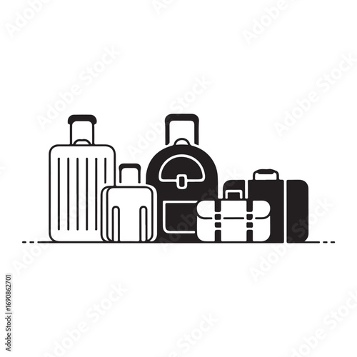 Modern travel bag vector collection