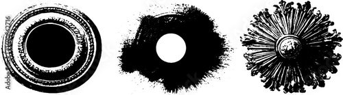 Grunge black and white ornate designs for artistic projects and decor