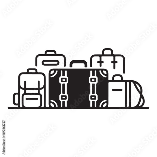 Modern travel bag vector collection
