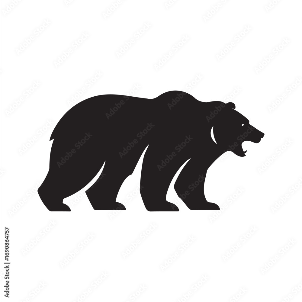 Fototapeta premium bear vector silhouette sketch art logo design collections