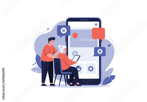 Digital assistance for seniors helping them use modern technology safely and effectively