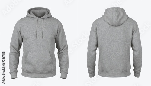 gray hoodie, sweatshirt mockup, white background