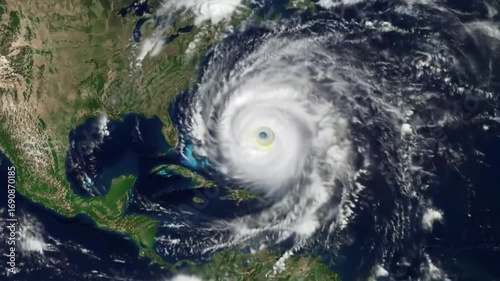 Realistic satellite-style animation of Hurricane Kiko spinning in the Pacific Ocean