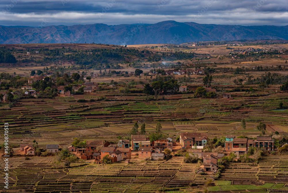 Fototapeta premium rural landscape with farm, Madagascar