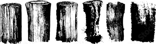 Grunge black and white ornate wood textures for vintage design projects