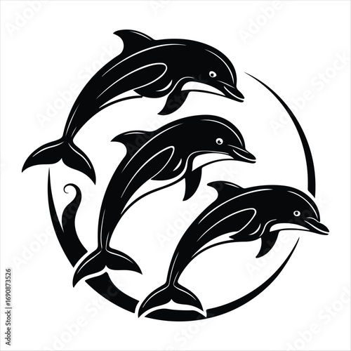 dolphin vector silhouette clip art sketch idea illustration