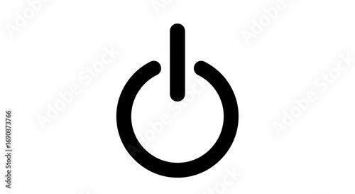 Simple black power symbol on a white background