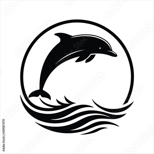 dolphin vector silhouette clip art sketch idea illustration