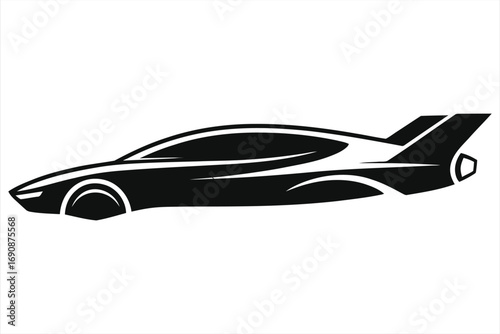 Futuristic Flying Car Side Profile Vector Illustration – Sleek Hovering Aerodynamic Vehicle Concept, Modern Urban Air Mobility Transport, Sci-Fi Technology Design Element for Innovation Projects today