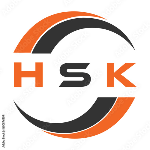 HSK letter design. HSK letter technology logo design. HSK Monogram logo design for an entrepreneur and business.