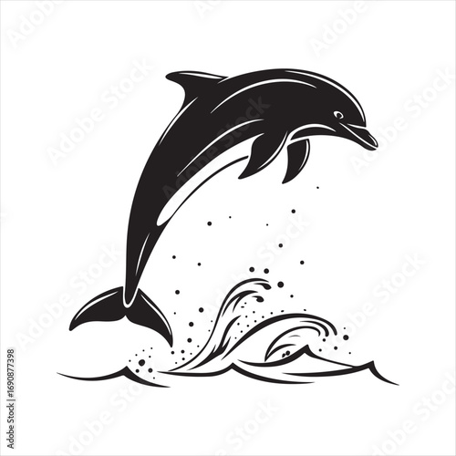 dolphin vector silhouette clip art sketch idea illustration