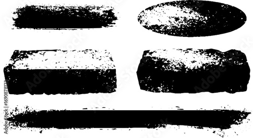 Grunge black and white shapes collection for urban design and art projects