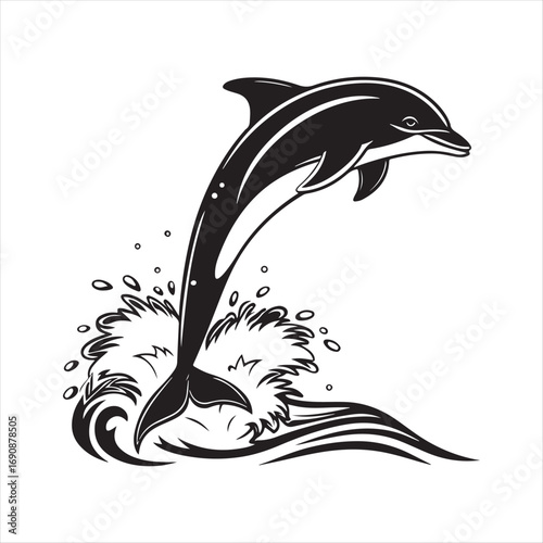 dolphin vector silhouette clip art sketch idea illustration