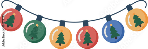 Cute a illustrator vector Christmas lights