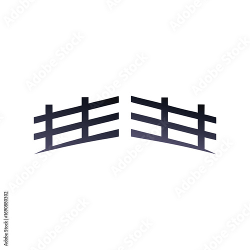 Dark blue gradient abstract gate or fence graphic element vector