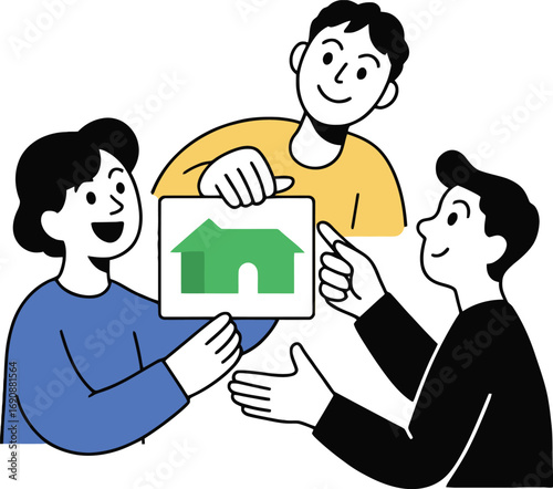 Teamwork Building a Home Together  Collaboration Real Estate Partnership