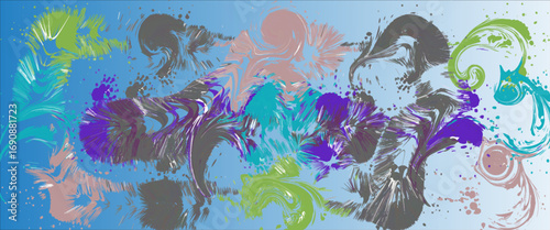 Abstract purple 3D render with soft minimal curves and fluid design