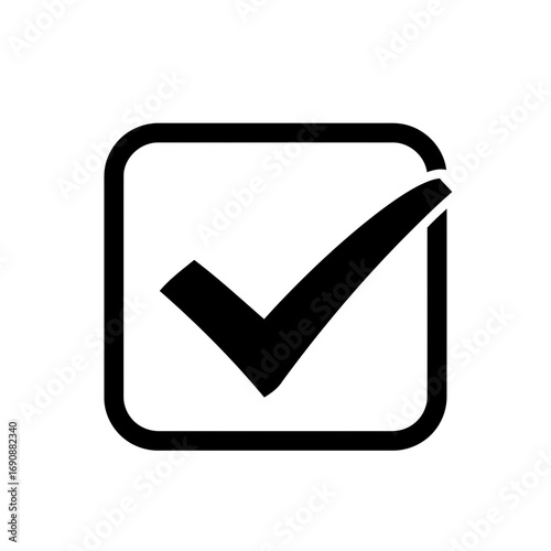 Free Download Simple Black Check Mark in a Square Box Icon - GFXLoad