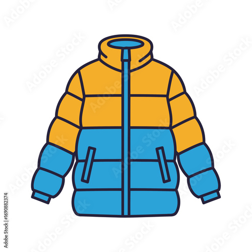 Colorful Puffer Jacket Illustration