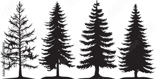 Tree Silhouette Vector Bundle