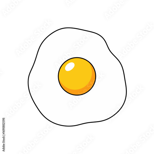 Simple Sunny-Side Up Fried Egg Illustration for Breakfast