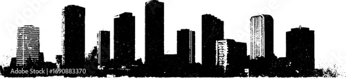 Urban city skyline silhouette with grunge effect for artistic design projects