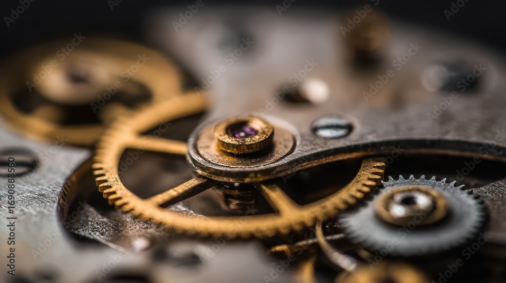 custom made wallpaper toronto digitalClose-up view of intricate clockwork gears.