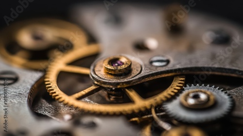 Wallpaper Mural Close-up view of intricate clockwork gears. Torontodigital.ca